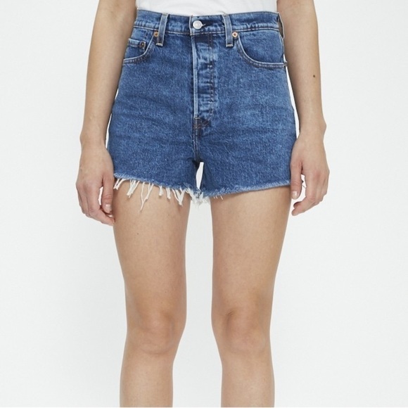 Levi's Ribcage Cutoff Denim Short Charleston Erosion - Picture 12 of 12
